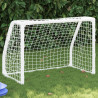 Baliza futebol infantil 2 pcs c/ bola 64x35x48 cm metal branco 1