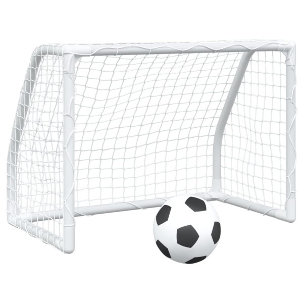 Baliza futebol infantil 2 pcs c/ bola 64x35x48 cm metal branco M 2