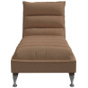 Chaise lounge com almofadões tecido castanho 4