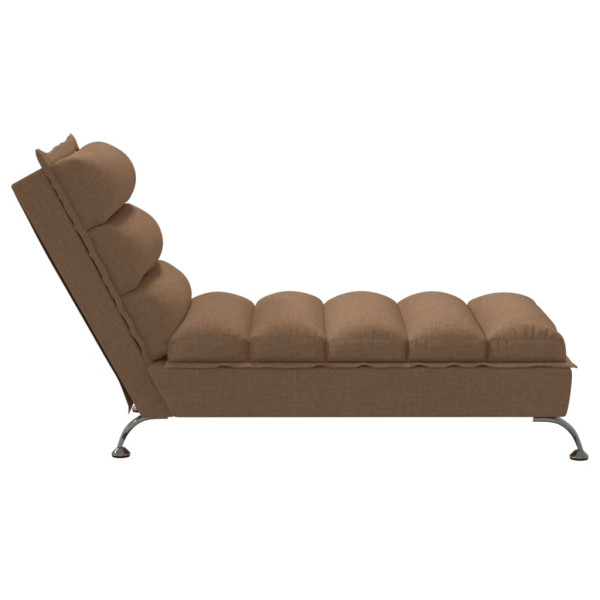 Chaise lounge com almofadões tecido castanho M 5