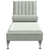 Chaise lounge de massagem com rolo veludo cinzento-claro 4