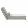 Chaise lounge de massagem com rolo veludo cinzento-claro 5