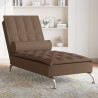 Chaise lounge de massagem com rolo tecido castanho 1