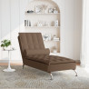 Chaise lounge de massagem com rolo tecido castanho 3