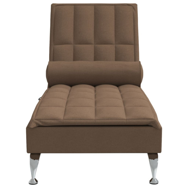 Chaise lounge de massagem com rolo tecido castanho M 4
