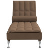 Chaise lounge de massagem com rolo tecido castanho 4