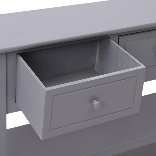 Aparador madera maciza de Paulownia gris 108x30x76 cm M 5