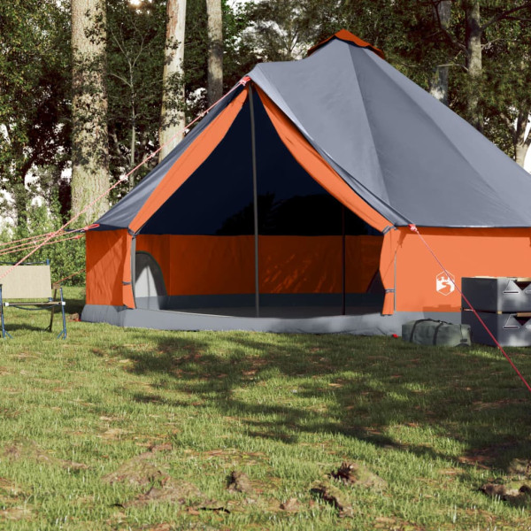 Tienda familiar tipi para 8 personas impermeable gris naranja M 3