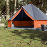 Tienda familiar tipi para 8 personas impermeable gris naranja 3