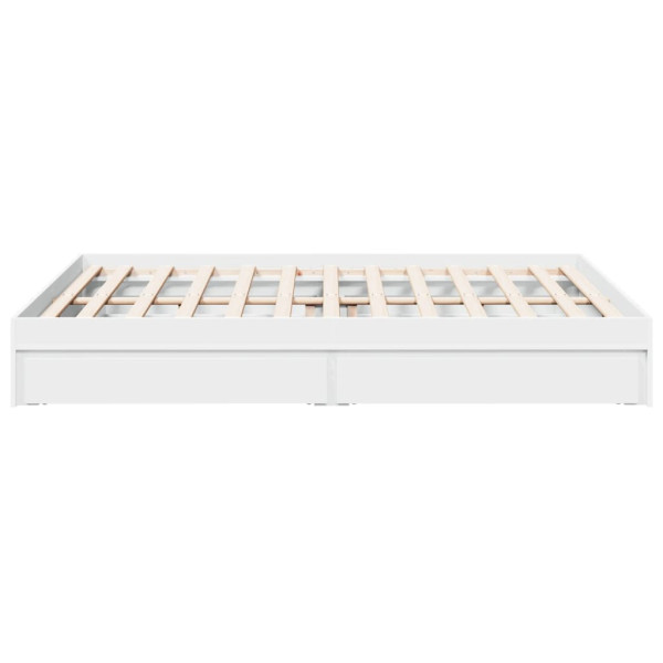 Estrutura de cama c/ gavetas 150x200cm derivados madeira branco M 5