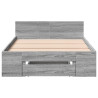 Cama con cajón madera de ingeniería gris Sonoma 90x190 cm 4