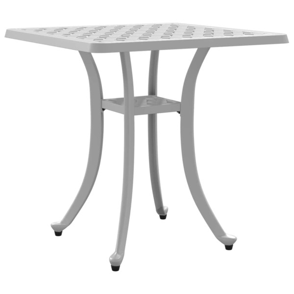 Mesa de jardim 53x53x53 cm alumínio fundido branco M 2