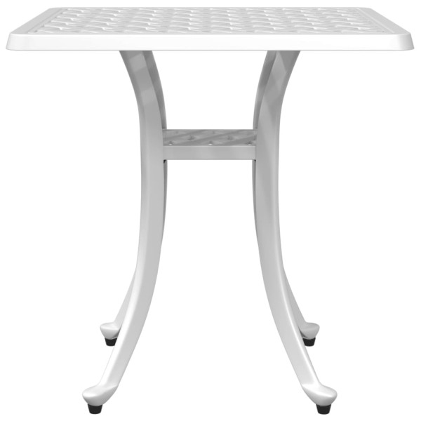 Mesa de jardim 53x53x53 cm alumínio fundido branco M 5