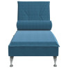 Chaise lounge de massagem com rolo veludo azul 4