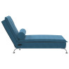 Chaise lounge de massagem com rolo veludo azul 5