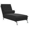 Chaise lounge de massagem com rolo veludo preto 1