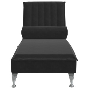 Chaise lounge de massagem com rolo veludo preto H
