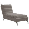Chaise lounge com almofadões tecido cinzento-acastanhado 1