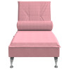 Chaise lounge de massagem com rolo veludo rosa 4