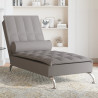 Chaise lounge de massagem com rolo tecido cinza-acastanhado 1