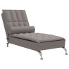 Chaise lounge de massagem com rolo tecido cinza-acastanhado 2