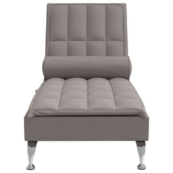 Chaise lounge de massagem com rolo tecido cinza-acastanhado M 4
