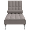Chaise lounge de massagem com rolo tecido cinza-acastanhado 4