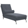 Chaise lounge de massagem com rolo veludo cinzento-escuro 2