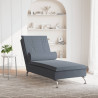 Chaise lounge de massagem com rolo veludo cinzento-escuro 3