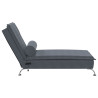 Chaise lounge de massagem com rolo veludo cinzento-escuro 5