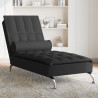 Chaise lounge de massagem com rolo tecido preto 1