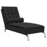 Chaise lounge de massagem com rolo tecido preto 2