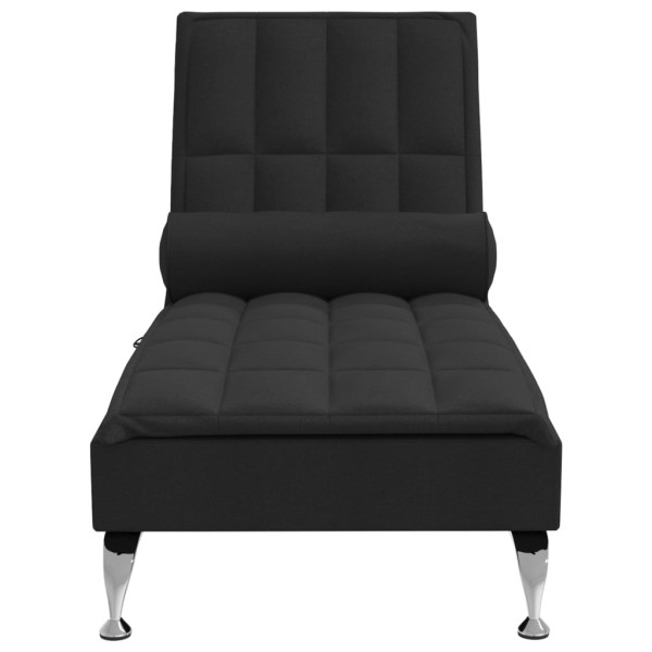 Chaise lounge de massagem com rolo tecido preto M 4