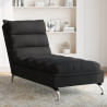 Chaise lounge com almofadões tecido preto 1