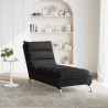 Chaise lounge com almofadões tecido preto 3