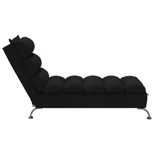 Chaise lounge com almofadões tecido preto M 5