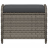 Banco de jardim com almofadão 58x46x46 cm vime PE cinzento 4