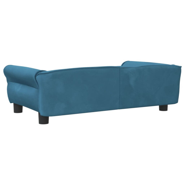 Cama para perros de terciopelo azul 95x55x30 cm M 5