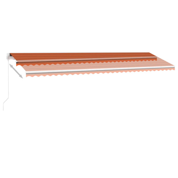 Toldo manual retráctil con luz LED naranja y marrón 600x300 cm M 4