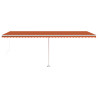 Toldo retrátil manual com LED 600x300 cm laranja e castanho 5