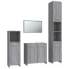 Set de muebles de baño 4 pzas madera contrachapada gris sonoma 2