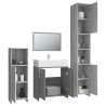 Set de muebles de baño 4 pzas madera contrachapada gris sonoma 4
