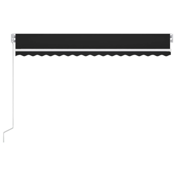 Toldo retráctil manual con LED gris antracita 450x300 cm M 3