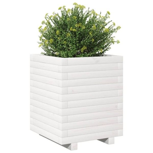 Jardinera madera maciza de pino blanco 40x40x49.5 cm M 4