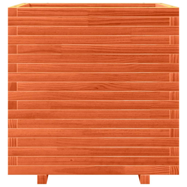 Jardinera madera maciza de pino marrón cera 70x70x72 cm M 5