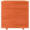 Jardinera madera maciza de pino marrón cera 70x70x72 cm 5