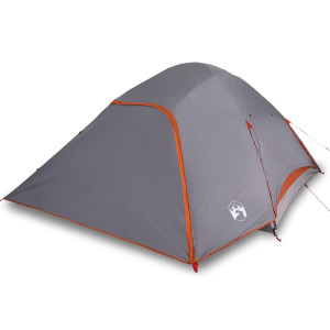 Tienda familiar con cúpula impermeable 6 personas gris naranja H