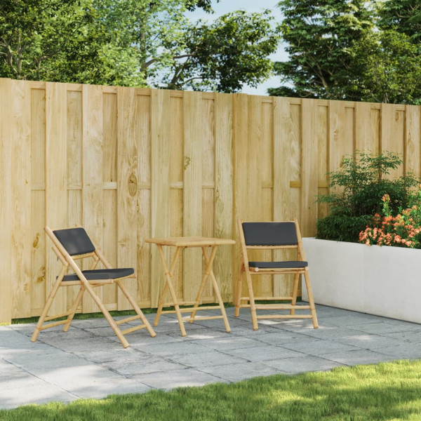 Mesa de jardim dobrável 55x55x75 cm bambu M 3