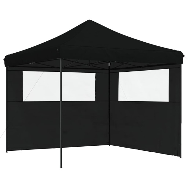 Tienda de fiesta plegable Pop-Up con 2 paredes laterales negra M 2