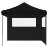 Tienda de fiesta plegable Pop-Up con 2 paredes laterales negra 3